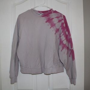 cropped sweat shirt with tie dye